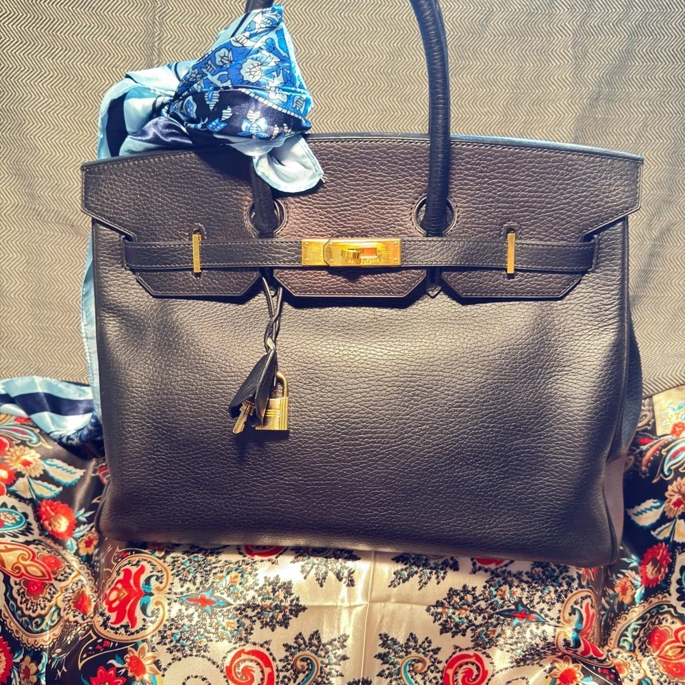Rare Vintage 2003 Hermes Birkin 35 Ardennes leather Gold hardware & Entrupy COA - Picture 4 of 17